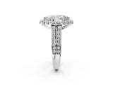 White gold Marquise Halo Diamond Engagement Ring with Split Shank and Prong Setting_68