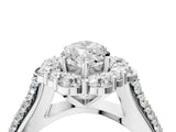 White gold Marquise Halo Diamond Engagement Ring with Split Shank and Prong Setting_69