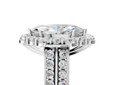 White gold Marquise Halo Diamond Engagement Ring with Split Shank and Prong Setting_70