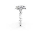 White gold Marquise Halo Diamond Engagement Ring with Vintage-Inspired Band and Four-Prong Setting_5