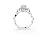 White gold Marquise Halo Diamond Engagement Ring with Vintage-Inspired Band and Four-Prong Setting_6
