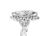 White gold Marquise Halo Diamond Engagement Ring with Vintage-Inspired Band and Four-Prong Setting_8