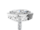 White gold Marquise Halo Diamond Pavé Band Ring with Prong Setting_41