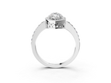 White gold Marquise Halo Diamond Pavé Band Ring with Prong Setting_42