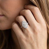 White gold Marquise Halo Diamond Pavé Solitaire Ring_14