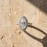 White gold Marquise Halo Diamond Pavé Solitaire Ring_15