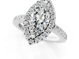 White gold Marquise Halo Diamond Pavé Solitaire Ring_64