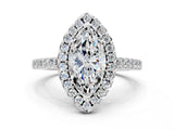 White gold Marquise Halo Diamond Pavé Solitaire Ring_73