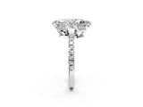 White gold Marquise Halo Diamond Pave Band Ring with Four-Prong Setting_17