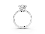 White gold Marquise Halo Diamond Pave Band Ring with Four-Prong Setting_18