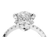White gold Marquise Halo Diamond Pave Band Ring with Four-Prong Setting_19