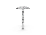 White gold Marquise Halo Diamond Pave Band with Prong Setting_79