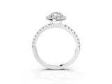 White gold Marquise Halo Diamond Pave Band with Prong Setting_80