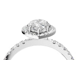 White gold Marquise Halo Diamond Pave Band with Prong Setting_81
