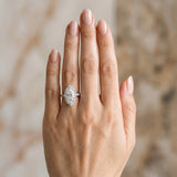 White gold Marquise Halo Diamond Pave Band with Prong Setting_89