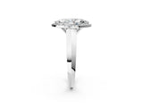 White gold Marquise Halo Diamond Ring with Cathedral Band and Four-Prong Setting_105
