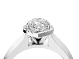 White gold Marquise Halo Diamond Ring with Cathedral Band and Four-Prong Setting_107