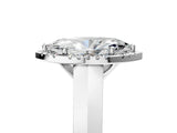White gold Marquise Halo Diamond Ring with Cathedral Band and Four-Prong Setting_109