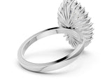 White gold Marquise Halo Diamond Ring with Milgrain Edge and Round Prong Setting_67