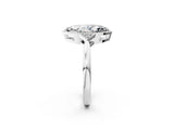 White gold Marquise Halo Diamond Ring with Tapered Band and Four-Prong Setting_17