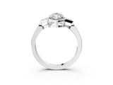 White gold Marquise Halo Diamond Ring with Tapered Band and Four-Prong Setting_18