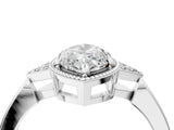 White gold Marquise Halo Diamond Ring with Tapered Band and Four-Prong Setting_19