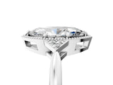 White gold Marquise Halo Diamond Ring with Tapered Band and Four-Prong Setting_20