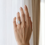 White gold Marquise Halo Diamond Solitaire with Pavé Band and Four-Prong Setting_12