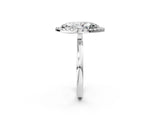 White gold Marquise Halo Diamond Solitaire with Pavé Band and Four-Prong Setting_129