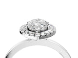 White gold Marquise Halo Diamond Solitaire with Pavé Band and Four-Prong Setting_131