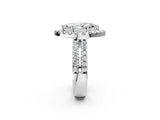 White gold Marquise Halo Diamond Split Shank Engagement Ring with Prong Setting_53