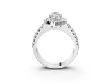 White gold Marquise Halo Diamond Split Shank Engagement Ring with Prong Setting_54
