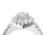 White gold Marquise Halo Diamond Split Shank Engagement Ring with Prong Setting_55