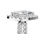 White gold Marquise Halo Diamond Split Shank Engagement Ring with Prong Setting_56