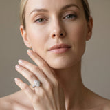 White gold Marquise Halo Diamond Split Shank Pave Ring_26