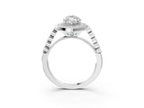 White gold Marquise Halo Milgrain Solitaire with Bezel Set Side Stones and Pave Band_35