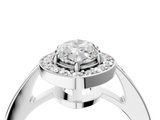 White gold Marquise Halo Pavé Diamond Engagement Ring with Bezel Setting_24
