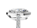 White gold Marquise Halo Pavé Diamond Engagement Ring with Bezel Setting_24
