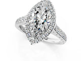 White gold Marquise Halo Pavé Diamond Engagement Ring with Four-Prong Setting_26