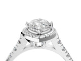White gold Marquise Halo Pavé Diamond Engagement Ring with Four-Prong Setting_30