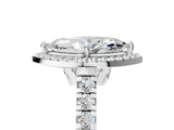White gold Marquise Halo Pavé Diamond Engagement Ring with Four-Prong Setting_30