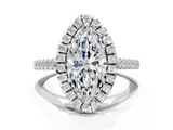 White gold Marquise Halo Pavé Diamond Engagement Ring with Four-Prong Setting_3