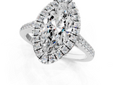 White gold Marquise Halo Pavé Diamond Engagement Ring with Four-Prong Setting_4