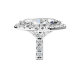 White gold Marquise Halo Pavé Diamond Engagement Ring with Four-Prong Setting_8