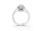 White gold Marquise Halo Pave Band Solitaire Ring with Prong Setting_69