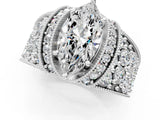 White gold Marquise Halo Pave Diamond Engagement Ring with Milgrain Detailing_50
