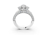 White gold Marquise Halo Pave Diamond Engagement Ring with Milgrain Detailing_52