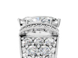 White gold Marquise Halo Pave Diamond Engagement Ring with Milgrain Detailing_54