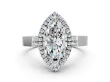 White gold Marquise Halo Pave Split Shank Prong Setting Ring_26