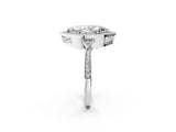 White gold Marquise Halo Round Diamond Milgrain Pave Engagement Ring_18